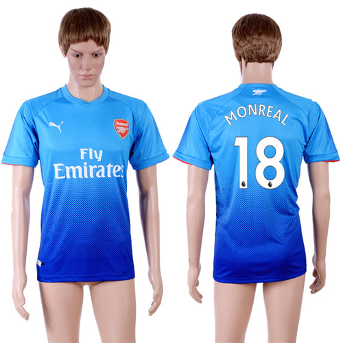 2017 18 Arsenal 18 MONREAL Away Thailand Soccer Jersey