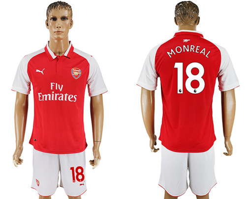 2017 18 Arsenal 18 MONREAL Home Soccer Jersey