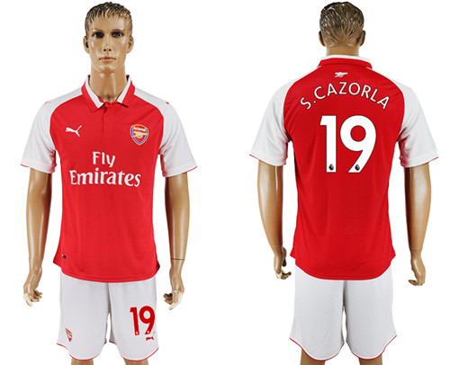 2017 18 Arsenal 19 S.CAZORLA Home Soccer Jersey