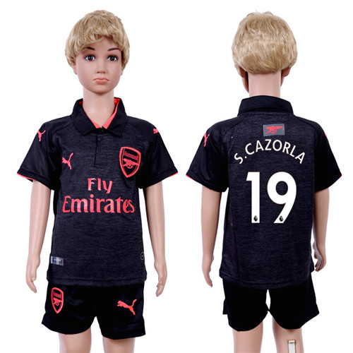 2017 18 Arsenal 19 S.CAZORLA Third Away Youth Soccer Jersey