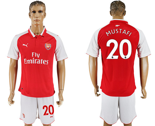 2017 18 Arsenal 20 MUSTAFI Home Soccer Jersey