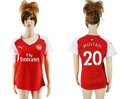 2017 18 Arsenal 20 MUSTAFI Home Women Soccer Jersey