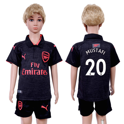 2017 18 Arsenal 20 MUSTAFI Third Away Youth Soccer Jersey