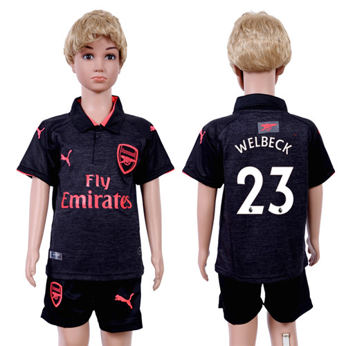 2017 18 Arsenal 23 WELBECK Third Away Youth Soccer Jersey