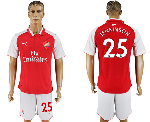 2017 18 Arsenal 25 JENKINSON Home Soccer Jersey