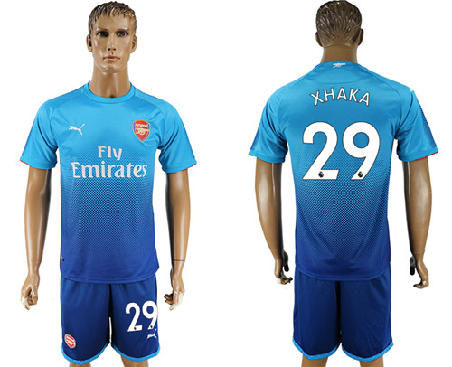 2017 18 Arsenal 29 XHAKA Away Soccer Jersey