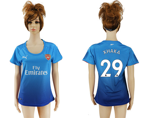 2017 18 Arsenal 29 XHAKA Away Women Soccer Jersey