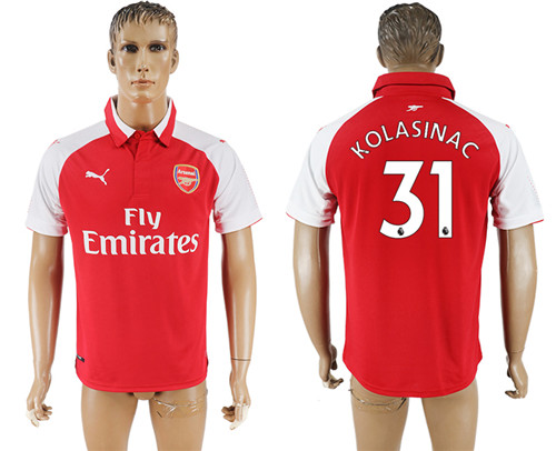 2017 18 Arsenal 31 KOLASINAC Home Thailand Soccer Jersey