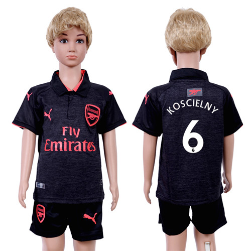 2017 18 Arsenal 6 KOSCIELNY Third Away Youth Soccer Jersey