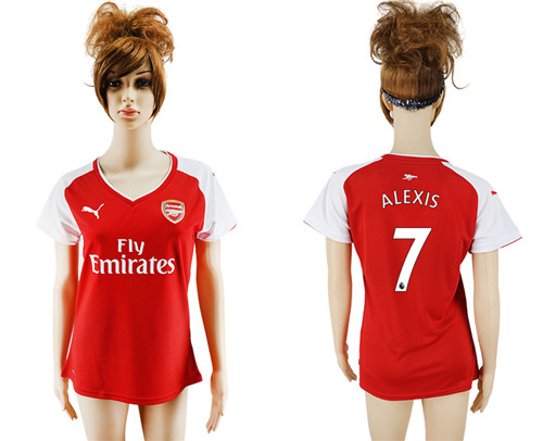 2017 18 Arsenal 7 ALEXIS Home Women Soccer Jersey