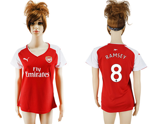 2017 18 Arsenal 8 RAMSEY Home Women Soccer Jersey