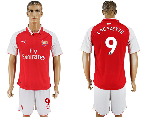 2017 18 Arsenal 9 LACAZETTE Home Soccer Jersey