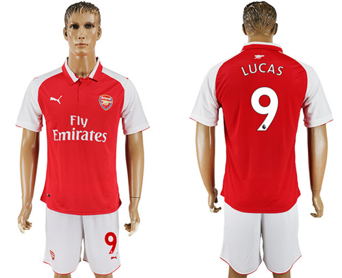 2017 18 Arsenal 9 LUCAS Home Soccer Jersey