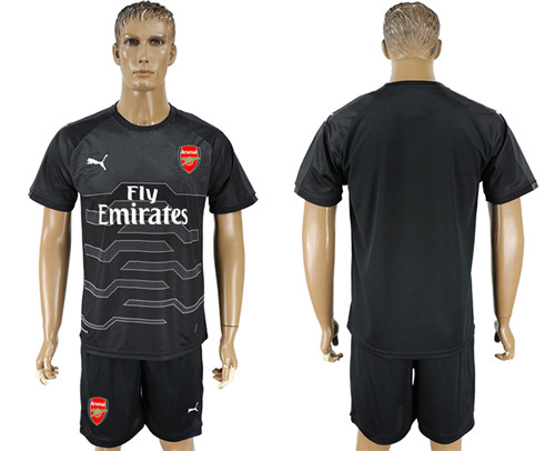 2017 18 Arsenal Black Goalkeeper Soccer Jersey