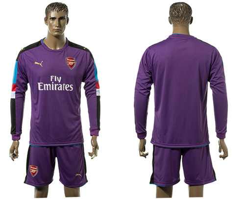2017 18 Arsenal Purple Long Sleeve Goalkeeper Soccer Jersey