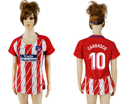 2017 18 Atletico Madrid 10 CARRASCO Home Soccer Jersey