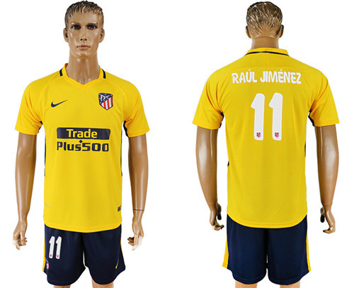 2017 18 Atletico Madrid 11 RAUL JIMENEZ Away Soccer Jersey