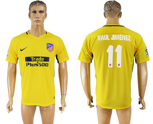 2017 18 Atletico Madrid 11 RAUL JIMENEZ Away Thailand Soccer Jersey