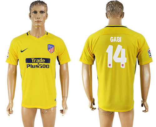 2017 18 Atletico Madrid 14 GABI Away Thailand Soccer Jersey