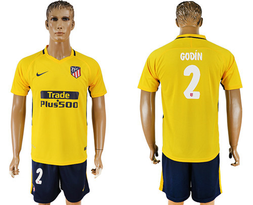 2017 18 Atletico Madrid 2 GODIN Away Soccer Jersey