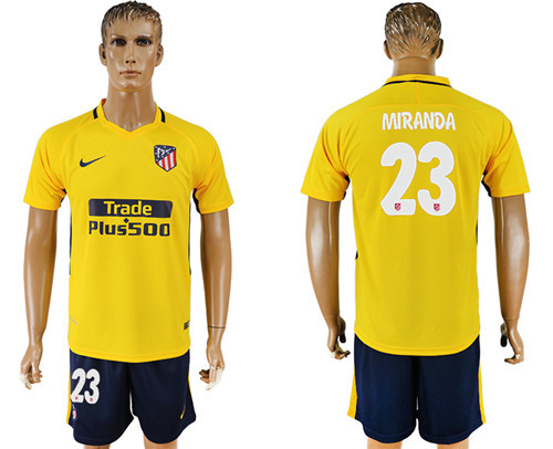 2017 18 Atletico Madrid 23 MIRANDA Away Soccer Jersey