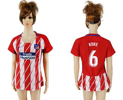 2017 18 Atletico Madrid 6 KOKE Home Soccer Jersey