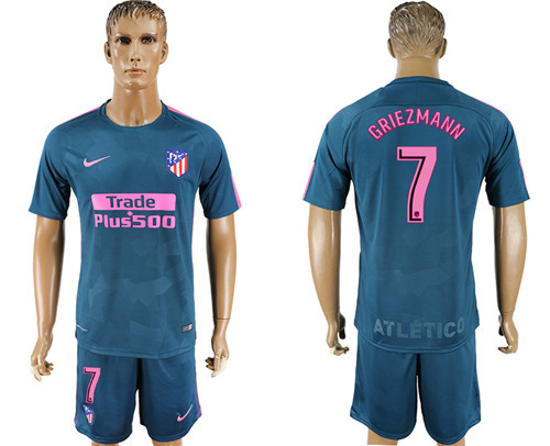 2017 18 Atletico Madrid 7 GRIEZMANN Third Away Soccer Jersey