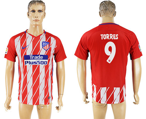 2017 18 Atletico Madrid 9 TORRES Home Thailand Soccer Jersey