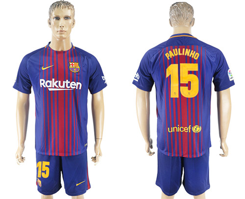 2017 18 Barcelona 15 PAULINHO Home Soccer Jersey