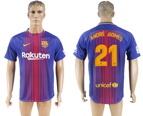 2017 18 Barcelona 21 ANDRE GOMES Home Thailand Soccer Jersey