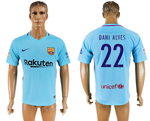 2017 18 Barcelona 22 DANI ALVES Away Thailand Soccer Jersey