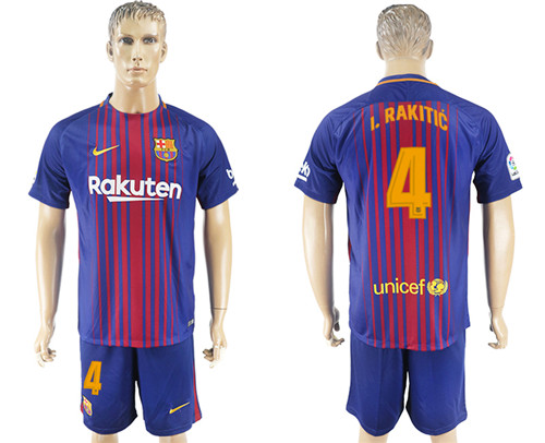 2017 18 Barcelona 4 I. RAKITIC Home Soccer Jersey