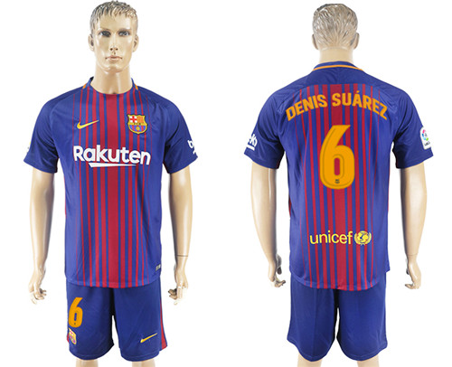 2017 18 Barcelona 6 DENIS SUAREZ Home Soccer Jersey