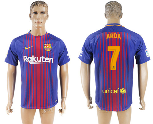 2017 18 Barcelona 7 ARDA Home Thailand Soccer Jersey