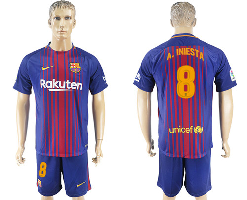 2017 18 Barcelona 8 A. INIESTA Home Soccer Jersey