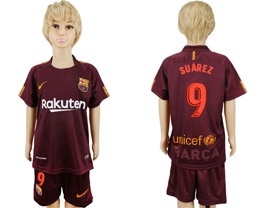 2017 18 Barcelona 9 SUAREZ Third Away Youth Soccer Jersey