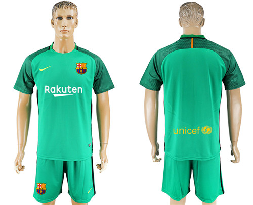 2017 18 Barcelona Green Goalkeeper Soccer Jersey