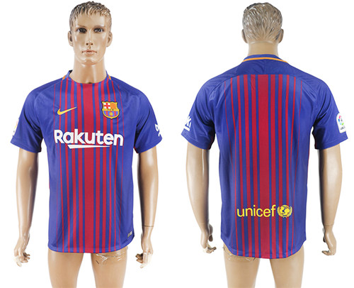 2017 18 Barcelona Home Thailand Soccer Jersey