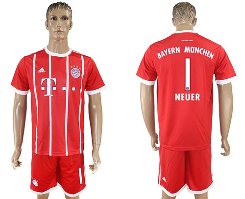 2017 18 Bayern Munich 1 NEUER Home Soccer Jersey