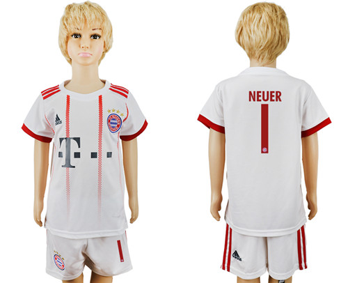 2017 18 Bayern Munich 1 NEUER Third Away Youth Soccer Jersey