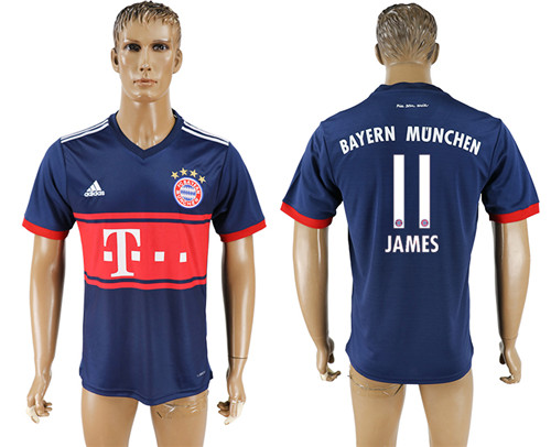 2017 18 Bayern Munich 11 JAMES Away Thailand Soccer Jersey