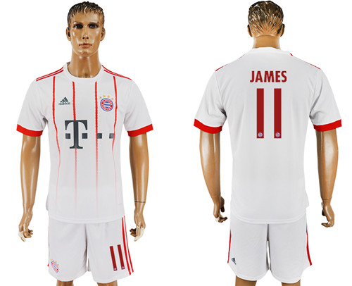 2017 18 Bayern Munich 11 JAMES UEFA Champions League Away Soccer Jersey