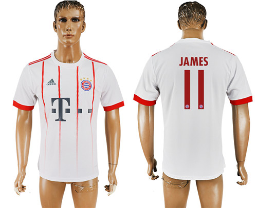 2017 18 Bayern Munich 11 JAMES UEFA Champions League Away Thailand Soccer Jersey