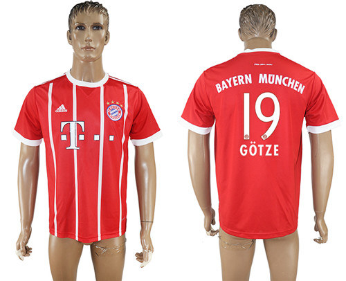 2017 18 Bayern Munich 19 GOTZE Home Thailand Soccer Jersey