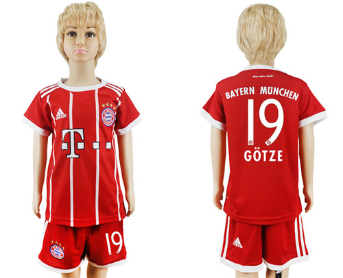 2017 18 Bayern Munich 19 GOTZE Home Youth Soccer Jersey