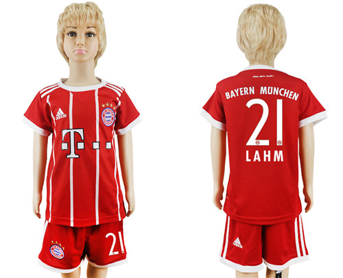 2017 18 Bayern Munich 21 LAHM Home Youth Soccer Jersey