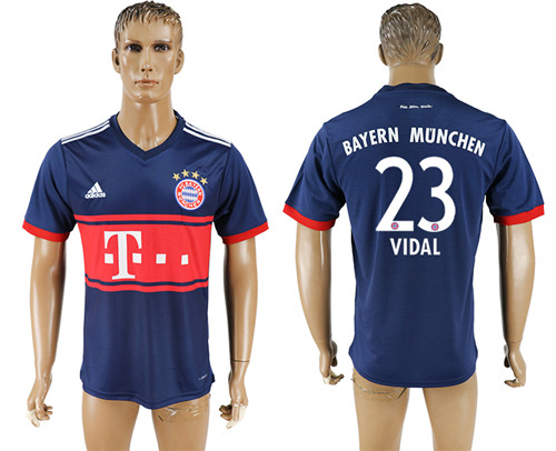 2017 18 Bayern Munich 23 VIDAL Away Thailand Soccer Jersey