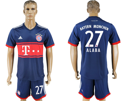 2017 18 Bayern Munich 27 ALABA Away Soccer Jersey