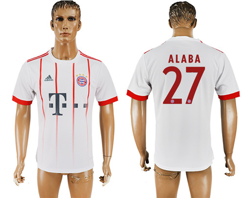 2017 18 Bayern Munich 27 ALABA UEFA Champions League Away Thailand Soccer Jersey