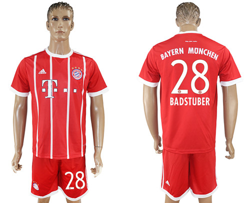 2017 18 Bayern Munich 28 BADSTUBER Home Soccer Jersey